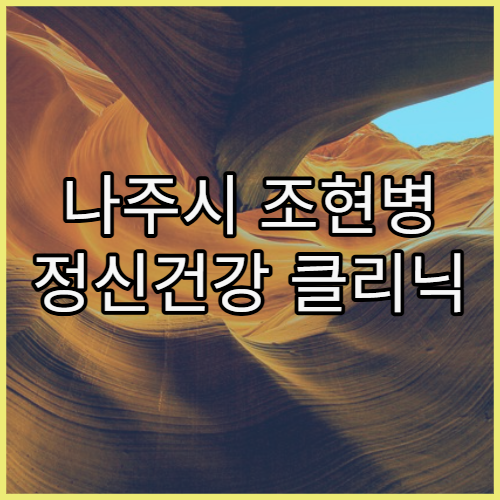 나주시 조현병 정신건강 클리닉 운영 병원