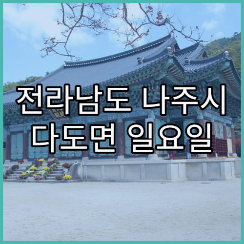 전라남도 나주시 다도면 일요일 당번 약국 운영 여부 상세 정리
