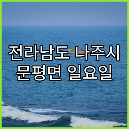 전라남도 나주시 문평면 일요일 문 여는 병원 찾기 주민 필수 정보