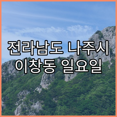 전라남도 나주시 이창동 일요일 진료 병원 주말 의료기관 정리